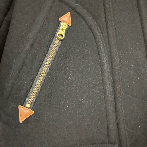 NWT J. Crew Black Parka Italian Stadium Cloth w/ Hood Size 0P Winter ~ Cozy! - Picture 3 of 7